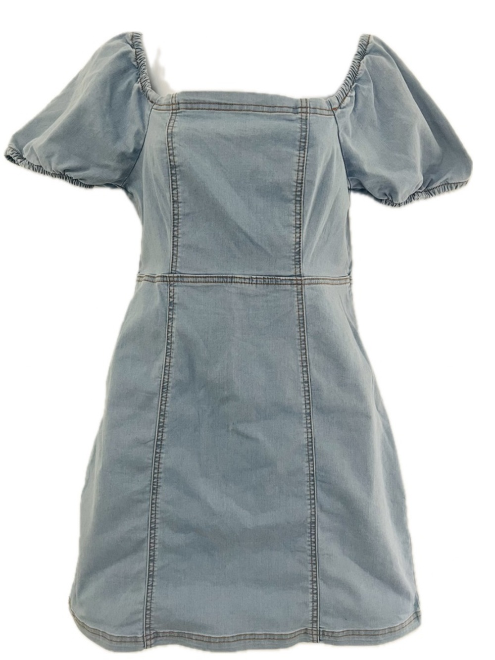 Sanctuary After Me Fitted Denim Mini Dress Open Skies Blue Size 6 - Picture 2 of 11